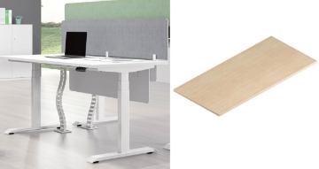 Picture of UP1 STRAIGHT 59"/63"/71" Long Desktop (White/Oak)