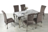 Picture of AITKEN 160 Marble Top Stainless 7PC Dining Set- Dark Grey