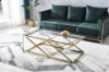 Picture of DIAMOND 120 Glass Top Coffee Table (Golden Stainless Steel Frame)