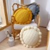 Picture of ROUND HAND-KNITTED TASSEL CUSHION WITH INNER (Dia 19.6") - PINK