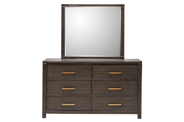 Picture of GLINDA 6-Drawer Dresser with Mirror (Grey)