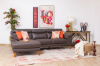 Picture of ANVIL 100% Leather Sectional Sofa  (Dark Brown) 