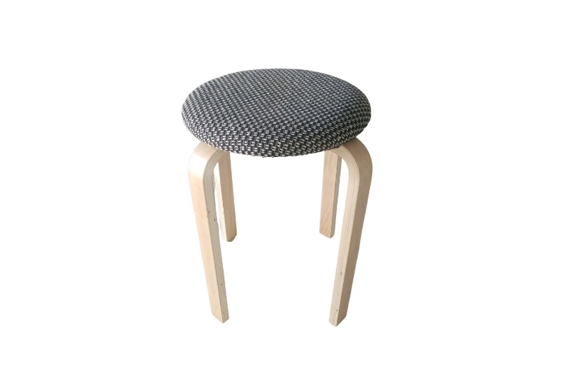 Picture of LOFT Bentwood Stackable Stool (Black & White Pad) - Each