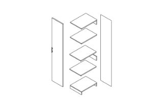 Picture of BESTA Wall Solution Modular Wardrobe - Part E (Oak Color)