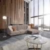 Picture of PALERMO Fabric Sectional Sofa (Brown) - Facing Right