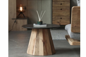 Picture of BETA D23.6" Round Reclaimed Pine Wood Side Table