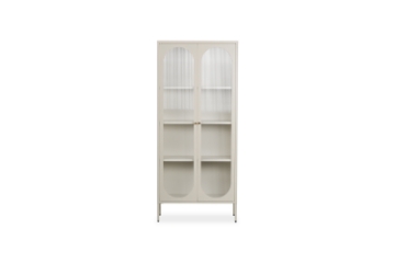 Picture of STARK Steel Frame 2-Arched Door Accent Glass Display Cabinet (Cream)