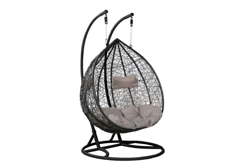 Picture of MALAM Outdoor Double Seat Rattan Hanging Egg Chair (Black)