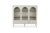 Picture of STARK Steel Frame 3-Arched Doors 3-Drawers Glass Display Cabinet (Cream)