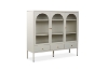 Picture of STARK Steel Frame 3-Arched Doors 3-Drawers Glass Display Cabinet (Cream)