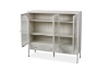 Picture of STARK Steel Frame 3-Arched Doors 3-Drawers Glass Display Cabinet (Cream)