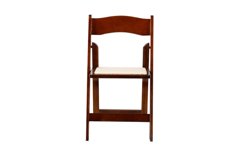 Picture of RETREAT Foldable Dining Chair - Light Brown Chair with White PU Seat