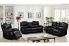Picture of KEATON Leather Dual Power Reclining Sofa Range with Bluetooth Speaker + Console & Cup Holders (Black)