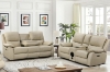 Picture of KEATON Leather Dual Power Reclining Sofa Range with Bluetooth Speaker + Console & Cup Holders (Latte)