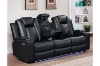 Picture of MONROSE Air Leather Dual Motor Reclining Sofa Range with Bluetooth Speaker + USB Port, Power Socket & Wireless Charging + LED Lighting (Black)