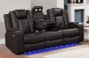 Picture of MONROSE Air Leather Dual Motor Reclining Sofa Range with Bluetooth Speaker + USB Port, Power Socket & Wireless Charging + LED Lighting (Brown)