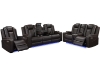 Picture of MONROSE Air Leather Dual Motor Reclining Sofa Range (Brown) - Loveseat with Console & Bluetooth Speaker & Wireless Charging (2RRC)