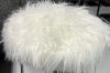 Picture of DAMAR Round Fur Stool with Metal Legs (White)