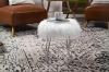 Picture of DAMAR Round Fur Stool with Metal Legs (White)