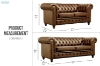 Picture of WILLIFORD 100% Genuine Leather Chesterfield Sofa Range (Tobacco) - Loveseat + Sofa Set