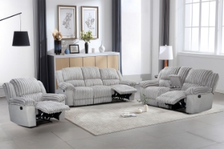 Picture of SELINNA Corduroy Manual Reclining Sofa Range (Mink) - Armchair + Loveseat + Sofa Set