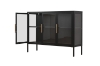 Picture of STARK Steel Frame 35.5"x47" 3-Door Transparent Glass Display Cabinet (Black)