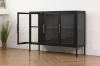 Picture of STARK Steel Frame 35.5"x47" 3-Door Transparent Glass Display Cabinet (Black)