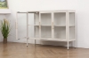 Picture of STARK Steel Frame 35.5"x47" 3-Door Transparent Glass Display Cabinet (Cream)