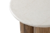 Picture of BLIX D19.5" Mango Wood Round Side Table with Marble Top