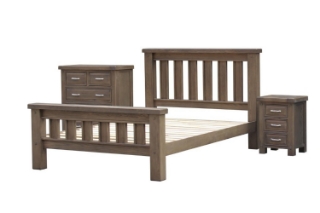 Picture of WESTMINSTER Solid Oak Bedroom Combo (Classic Walnut) - 3PC Queen Size