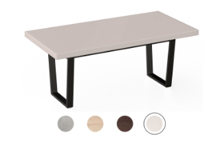 Picture of SYNERGYPLUS Dining Table with Trapezoid Metal Legs (Champagne) - 78.5"x39.5"