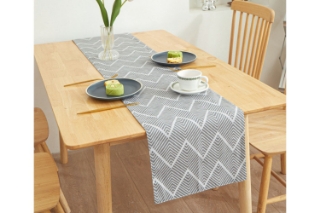 Picture of SINGLE-SIDED Printed Table Runner/Bed Runner (Grey Stripes) - 13"x82"