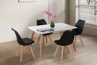 Picture of EFRON 5PC Dining Set (Black) - 47" Table