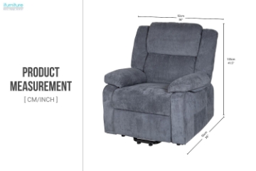 Picture of MATTHEW Zero Gravity Power Lift Recliner Chair *Twin Motor with Adjustable Headrest (Blue)