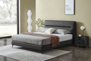 Picture of CUBA Genuine Leather Bed Frame (Dark Grey) - Queen Size