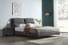 Picture of ROMEO Genuine Leather Bed Frame (Dark Grey) - Queen Size 