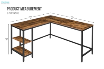 Picture of YONATAN 135 L-Shaped Corner Computer Desk