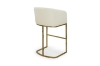 Picture of TRYTON 29" Bar Height Bar Stool with Arms & Golden Finish Base (White) 