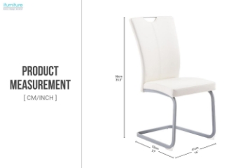 Picture of EDAN High Back Dining Chair with Powder Coating Base (Pearl White) - 4 Chairs in 1 Carton