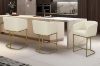 Picture of TRYTON 26" Counter Height Bar Stool with Arms & Golden Finish Base (White)
