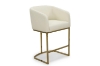 Picture of TRYTON 26" Counter Height Bar Stool with Arms & Golden Finish Base (White)