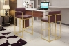 Picture of DAKOTA 30" Bar Height Bar Stool with Arms & Golden Finish Base (Wine Red)