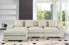 Picture of WINSTON Premium Corduroy Modular Sectional Sofa with Cup Holders & USB Ports (Beige) - Chaise Facing Left