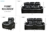 Picture of CALVIA Duo Motor Zero Gravity Adjustable Headrest Reclining Sofa Range (Black) - Loveseat with USB Port & LED Lighting + Cup Holders (2RRC)
