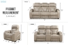 Picture of CALVIA Duo Motor Zero Gravity Adjustable Headrest Reclining Sofa Range with USB Port & LED Lighting + Cup Holders & Reading Lights (Beige)