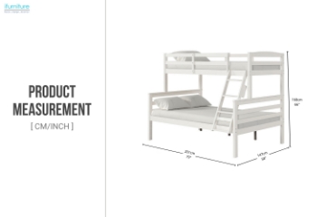 Picture of DORMA Twin-Full Bunk Bed (White)