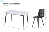 Picture of SAROTO 51" Sintered Stone Top 5PC Dining Set (Gloss White Table + Charcoal Chairs)