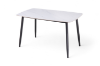 Picture of SAROTO 51" Sintered Stone Top 5PC Dining Set (Gloss White Table + Charcoal Chairs)