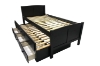Picture of LAILA Twin Captain's Bed with Storage Trundle(Black)