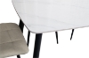 Picture of SAROTO 51" Sintered Stone Top 5PC Dining Set (Gloss White Table + Creamy White Chairs)